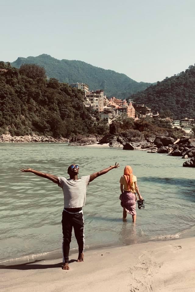 Garrett at the Ganges River in Rishikesh, India